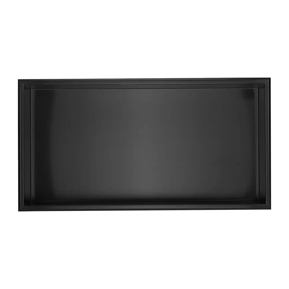 641 x 336 x 101mm Shower Niche Single Shelf Organizer No Tile Needed in Black - Home & Garden > DIY > Kitchen &
