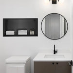 641 x 336 x 101mm Shower Niche Single Shelf Organizer No Tile Needed in Black - Home & Garden > DIY > Kitchen &