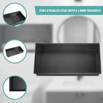 641 x 336 x 101mm Shower Niche Single Shelf Organizer No Tile Needed in Black - Home & Garden > DIY > Kitchen &