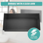 641 x 336 x 101mm Shower Niche Single Shelf Organizer No Tile Needed in Black - Home & Garden > DIY > Kitchen &