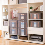 66L Cloth Storage Box Closet Organizer Storage Bags Clothes Storage Bags Wardrobe Organizer Idea Grey - Home & Garden >
