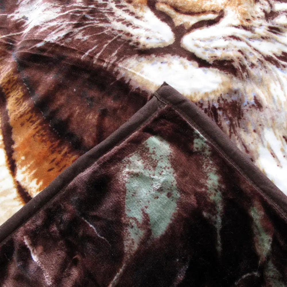 675gsm 2 Ply 3D Print Faux Mink Blanket Queen 200x240 cm Tiger Family - Home & Garden > Bedding