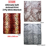 675gsm 2 Ply Animal Print Faux Mink Blanket Queen 200x240 cm Jaguar - Home & Garden > Bedding