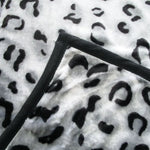 675gsm 2 Ply Animal Print Faux Mink Blanket Queen 200x240 cm Snow Leopard - Home & Garden > Bedding