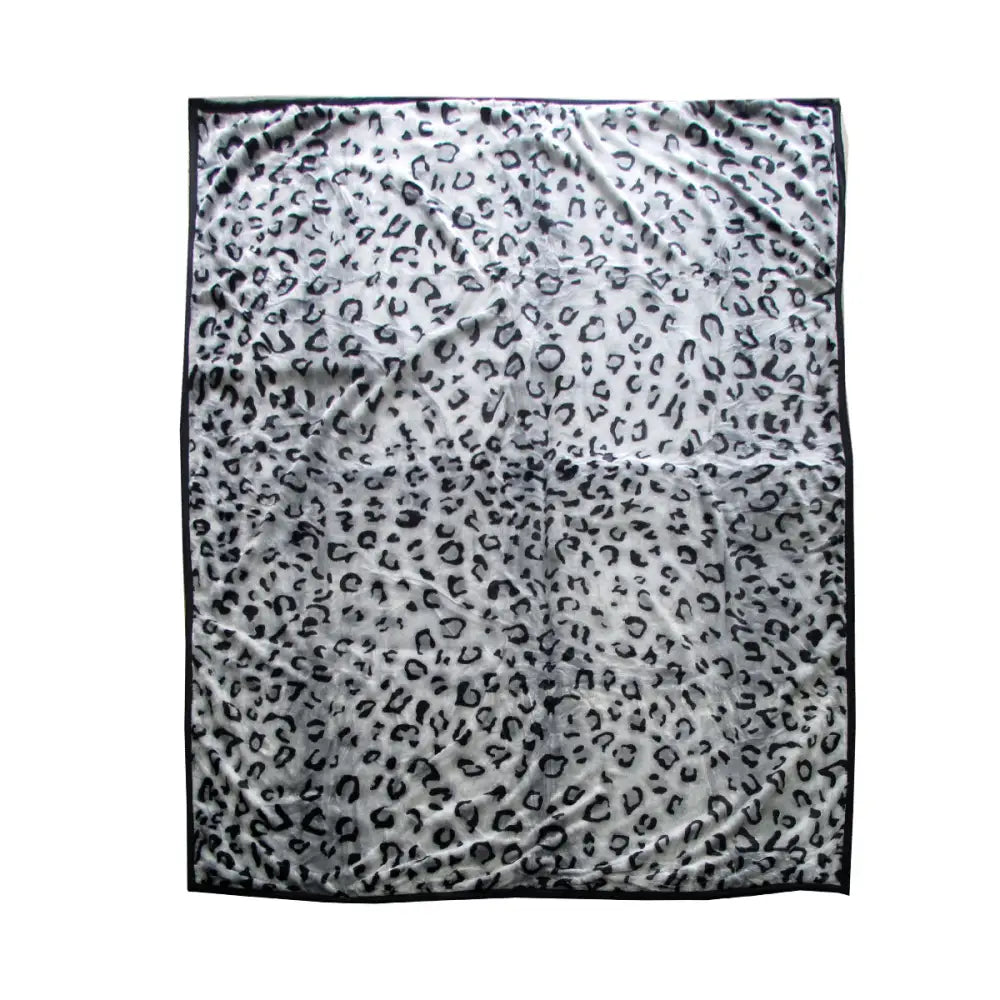 675gsm 2 Ply Animal Print Faux Mink Blanket Queen 200x240 cm Snow Leopard - Home & Garden > Bedding