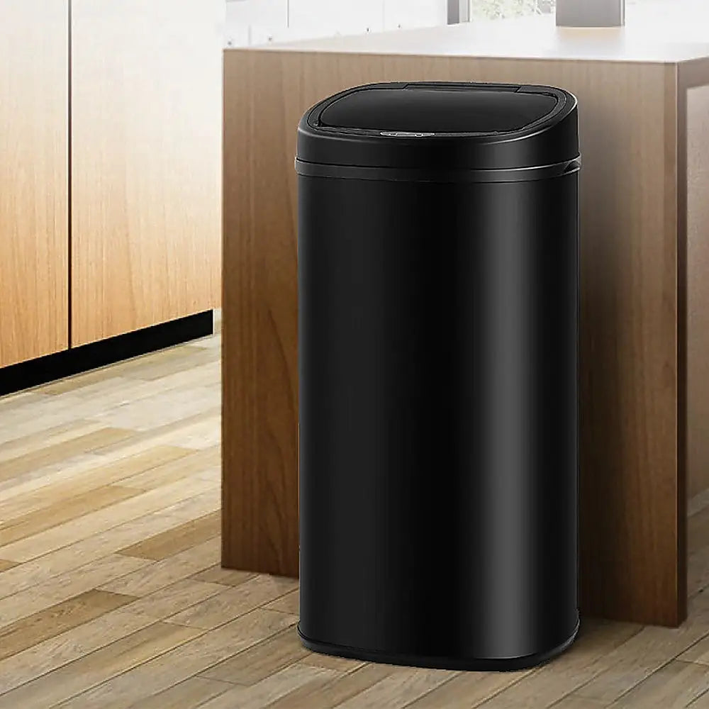 68L Motion Sensor Bin Automatic Stainless Steel Kitchen Rubbish Trash - Black - Home & Garden > Kitchenware