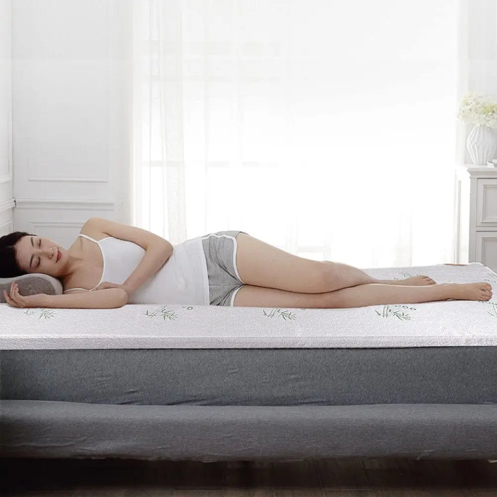 6cm Memory Foam Mattress Topper with Bamboo Cover - Double - Furniture > Mattresses > Mattress Toppers