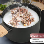 6Pcs Cookware Set Non-Stick Soup Pot Wok Fry Pan Lid Kitchen Kitchen Restaurant Cookware - Home & Garden > Kitchenware