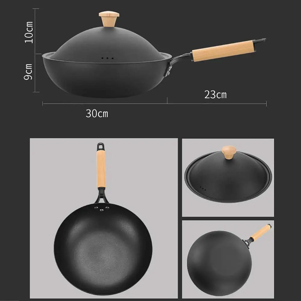 6Pcs Cookware Set Non-Stick Soup Pot Wok Fry Pan Lid Kitchen Kitchen Restaurant Cookware - Home & Garden > Kitchenware