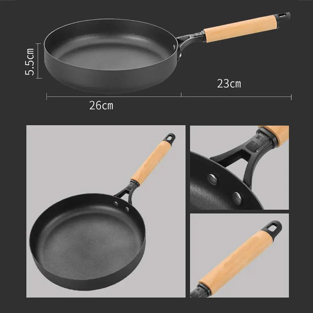 6Pcs Cookware Set Non-Stick Soup Pot Wok Fry Pan Lid Kitchen Kitchen Restaurant Cookware - Home & Garden > Kitchenware