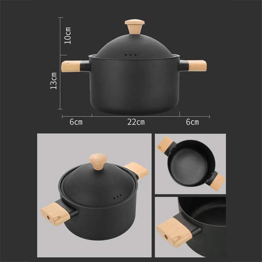 6Pcs Cookware Set Non-Stick Soup Pot Wok Fry Pan Lid Kitchen Kitchen Restaurant Cookware - Home & Garden > Kitchenware