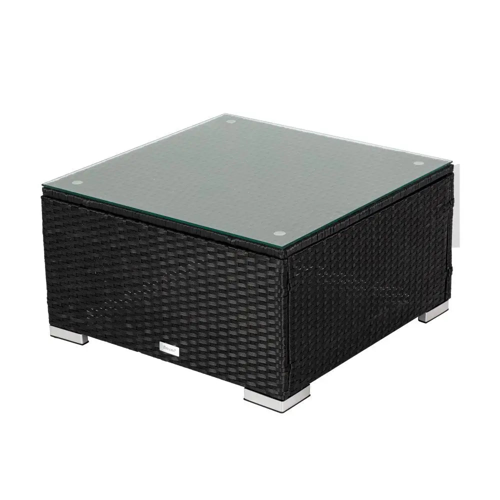 6PCS Outdoor Modular Lounge Sofa Coogee-Black - Furniture > Outdoor