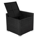 6PCS Outdoor Modular Lounge Sofa Coogee-Black - Furniture > Outdoor