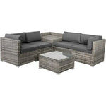 6PCS Outdoor Modular Lounge Sofa Coogee-Grey - Furniture > Outdoor