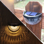 6PCS Solar Powered LED Wall Lights Door Fence Lights Outdoor Garden Lamp Light - Home & Garden > Garden Lights
