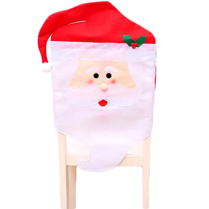 6x Christmas Cute Lady Santa Hat Chair Covers Dinner Home Décor Ornaments Gift Mr Santa - Occasions > Christmas >
