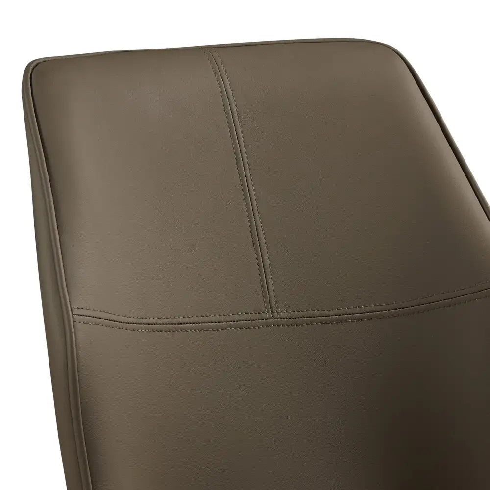 6x Dining Chair Brown Faux Leather Upholstered Seat Powder Coated Iron Legs - Furniture > Dining > Kitchen & Dining