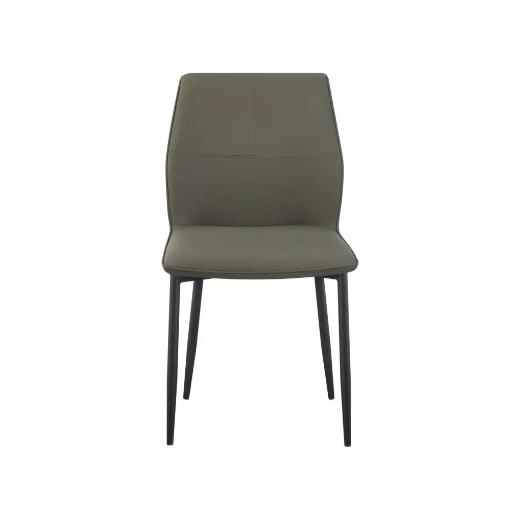 6x Dining Chair Brown Faux Leather Upholstered Seat Powder Coated Iron Legs - Furniture > Dining > Kitchen & Dining