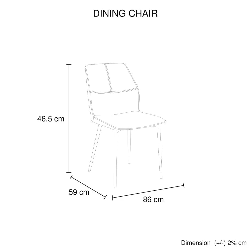 6x Dining Chair Brown Faux Leather Upholstered Seat Powder Coated Iron Legs - Furniture > Dining > Kitchen & Dining