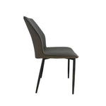 6x Dining Chair Brown Faux Leather Upholstered Seat Powder Coated Iron Legs - Furniture > Dining > Kitchen & Dining