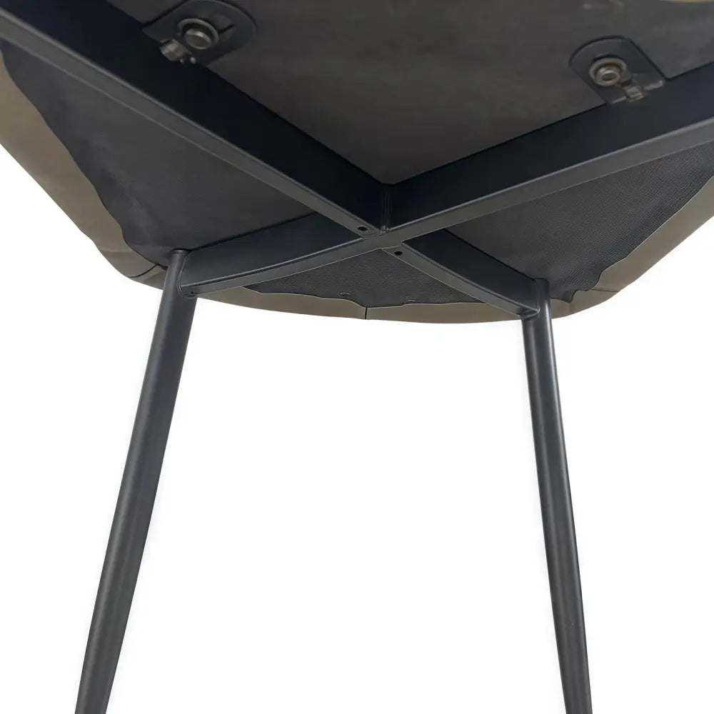 6x Dining Chair Brown Faux Leather Upholstered Seat Powder Coated Iron Legs - Furniture > Dining > Kitchen & Dining