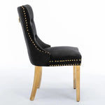 6x Velvet Dining Chairs with Golden Metal Legs-Black - Furniture > Bar Stools & Chairs