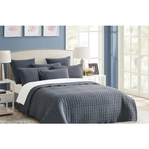 7 piece vintage stone wash comforter set king charcoal - Home & Garden > Bedding