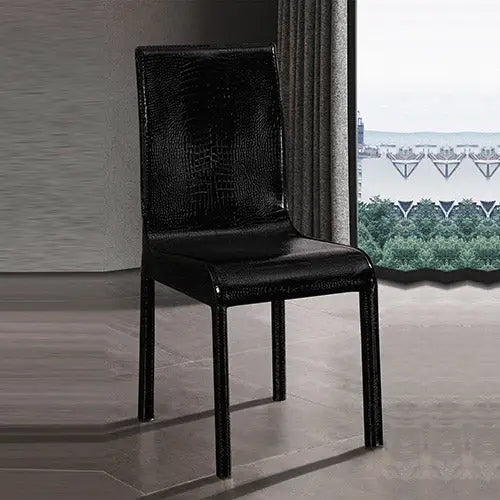 7 Pieces Dining Suite Dining Table & 6X Black Chairs in Rectangular Shape High Glossy MDF Wooden Base Combination