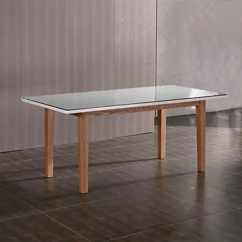 7 Pieces Dining Suite Dining Table & 6X Chairs in White Top High Glossy Wooden Base - Furniture > Dining