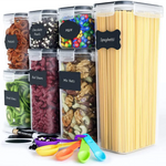 7 Pieces Plastic BPA Free Food Storage Containers for Kitchen (Black) - Home & Garden > Storage