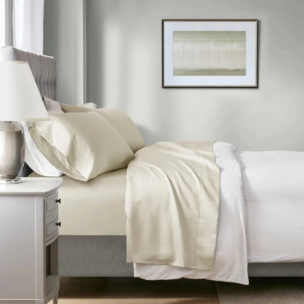 700 TC Tencel Lyocell Fibre & Cotton Ivory Double Sheet Set by Renee Taylor - Home & Garden > Bedding > Bed Sheets