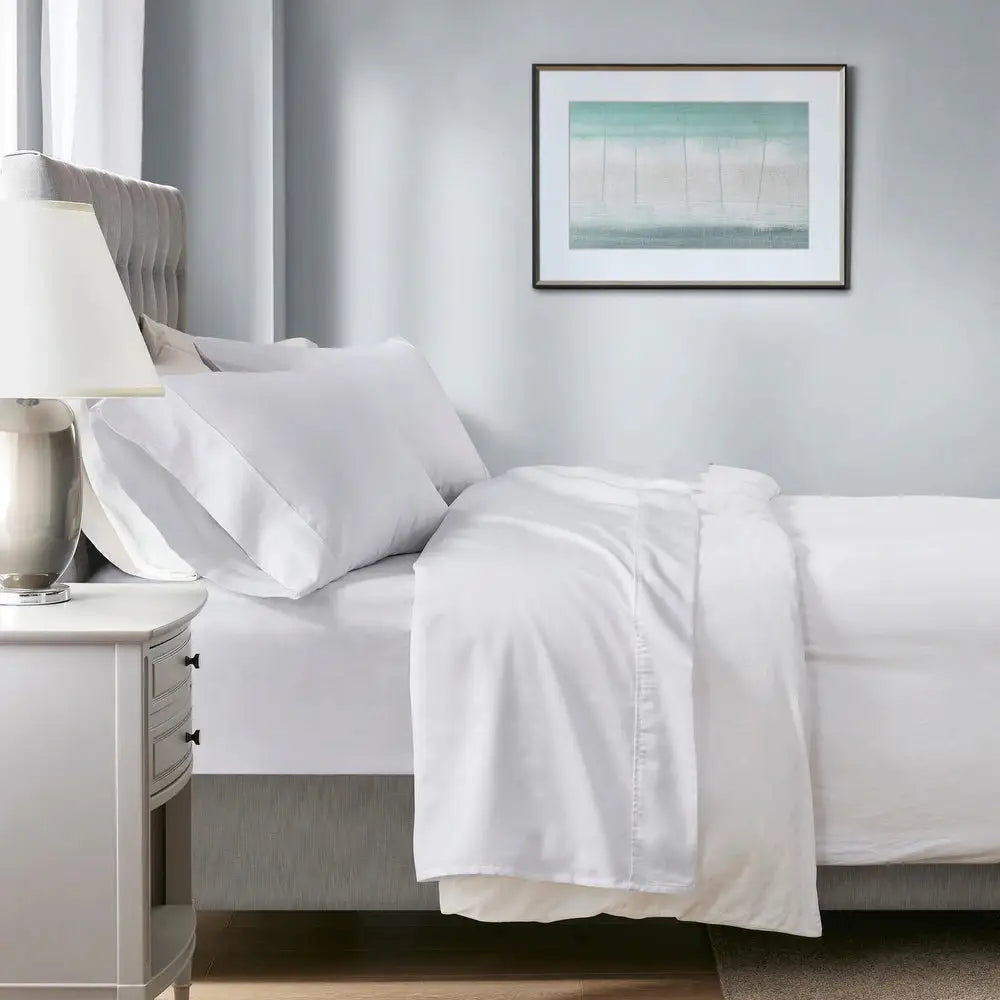 700 TC Tencel Lyocell Fibre & Cotton White Double Sheet Set by Renee Taylor - Home & Garden > Bedding > Bed Sheets