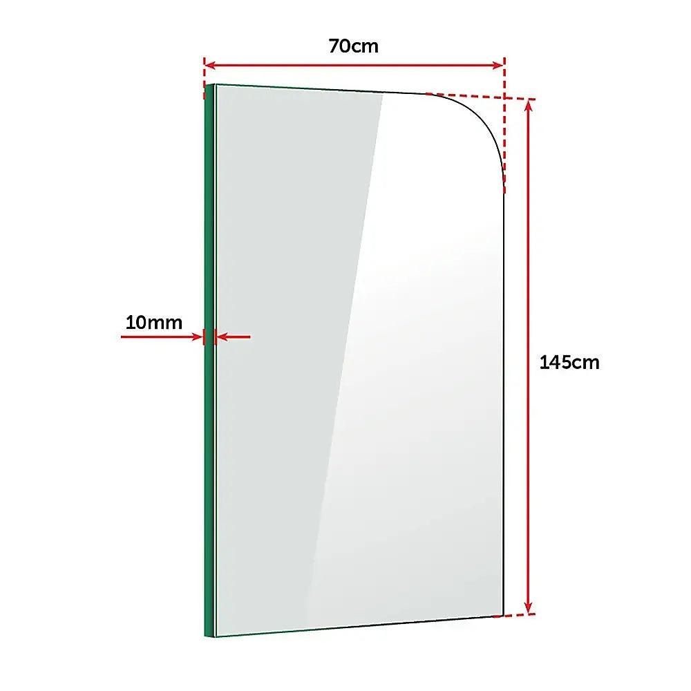 700 x 1450mm Frameless Bath Panel 10mm Glass Shower Screen By Della Francesca - Furniture > Bathroom > Shower Heads &