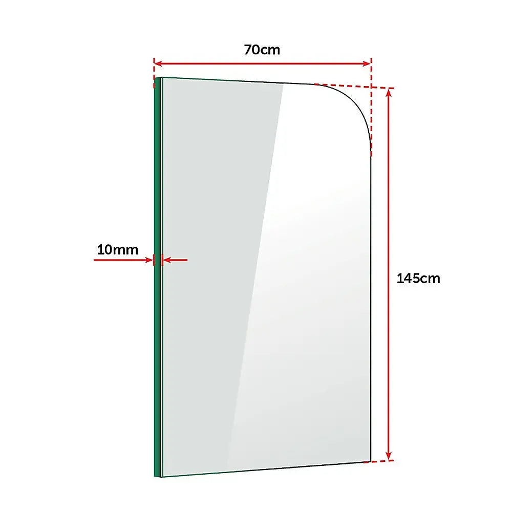 700 x 1450mm Frameless Bath Panel 10mm Glass Shower Screen By Della Francesca - Furniture > Bathroom > Shower Heads &