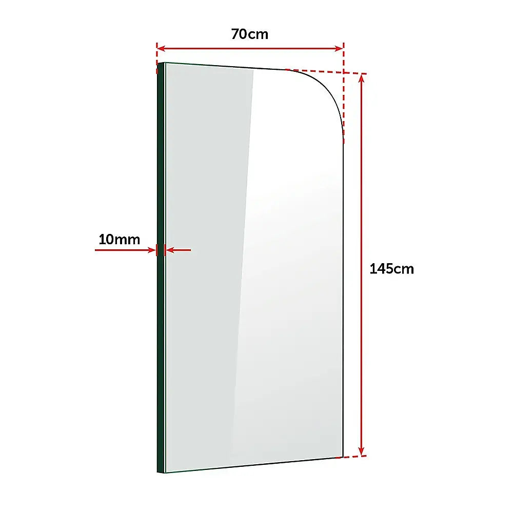 700 x 1450mm Frameless Bath Panel 10mm Glass Shower Screen By Della Francesca - Furniture > Bathroom > Shower Heads &