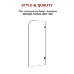 700 x 1450mm Frameless Bath Panel 10mm Glass Shower Screen By Della Francesca - Furniture > Bathroom > Shower Heads &