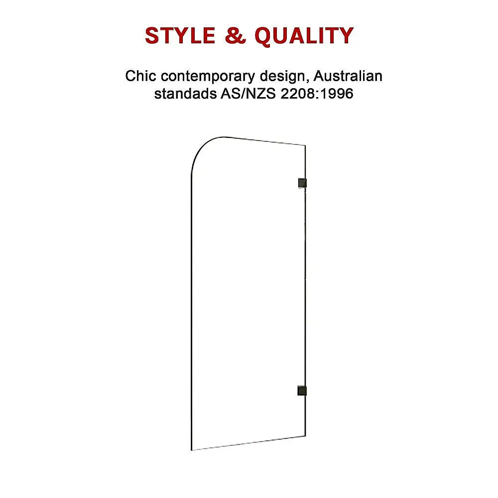 700 x 1450mm Frameless Bath Panel 10mm Glass Shower Screen By Della Francesca - Furniture > Bathroom > Shower Heads &