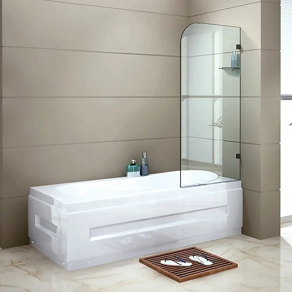 700 x 1450mm Frameless Bath Panel 10mm Glass Shower Screen By Della Francesca - Furniture > Bathroom > Shower Heads &
