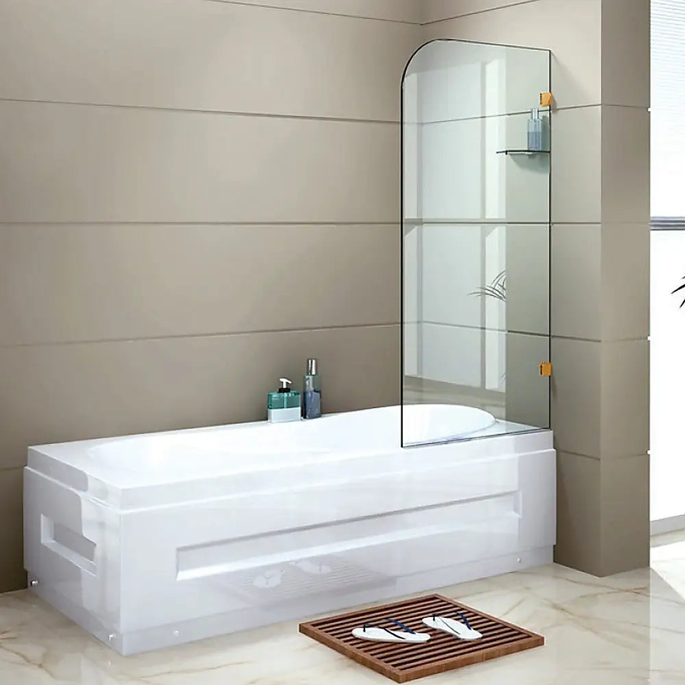 700 x 1450mm Frameless Bath Panel 10mm Glass Shower Screen By Della Francesca - Furniture > Bathroom > Shower Heads &