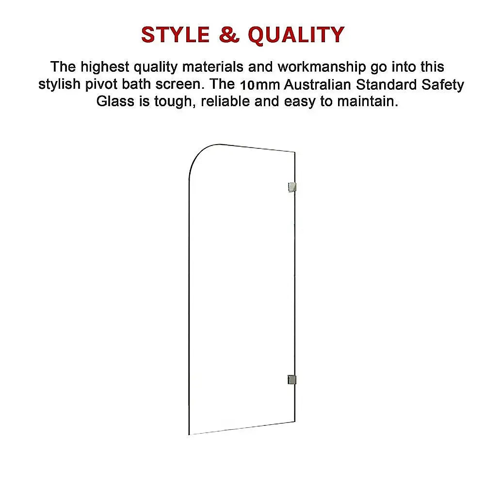 700 x 1450mm Frameless Bath Panel 10mm Glass Shower Screen By Della Francesca - Furniture > Bathroom > Shower Heads &