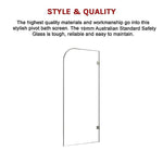 700 x 1450mm Frameless Bath Panel 10mm Glass Shower Screen By Della Francesca - Furniture > Bathroom > Shower Heads &