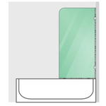 70cm Frameless Glass Bath Screen with Brackets - Chrome - Furniture > Bathroom > Shower Heads & Screens