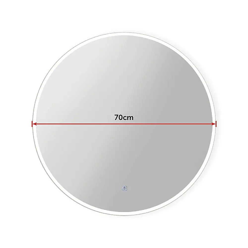 70cm LED Wall Mirror Bathroom Mirrors Light Decor Round - Home & Garden > Bathroom Accessories