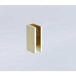 70cm Reeded Single Shower Glass Screen with Gold U-brackets & Square Pole - Furniture > Bathroom > Shower Heads &