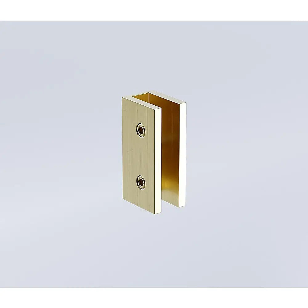 70cm Reeded Single Shower Glass Screen with Gold U-brackets & Square Pole - Furniture > Bathroom > Shower Heads &