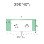 70cm Reeded Single Shower Glass Screen with Gunmetal U-brackets & Square Pole - Furniture > Bathroom > Shower Heads &