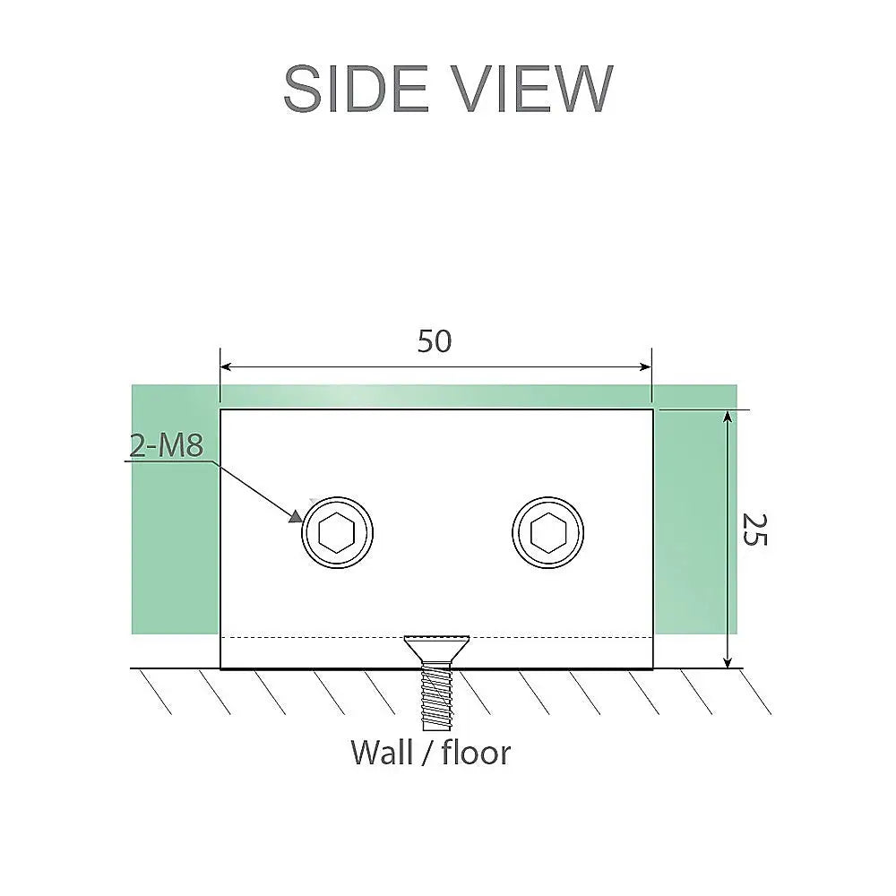 70cm Reeded Single Shower Glass Screen with Gunmetal U-brackets & Square Pole - Furniture > Bathroom > Shower Heads &