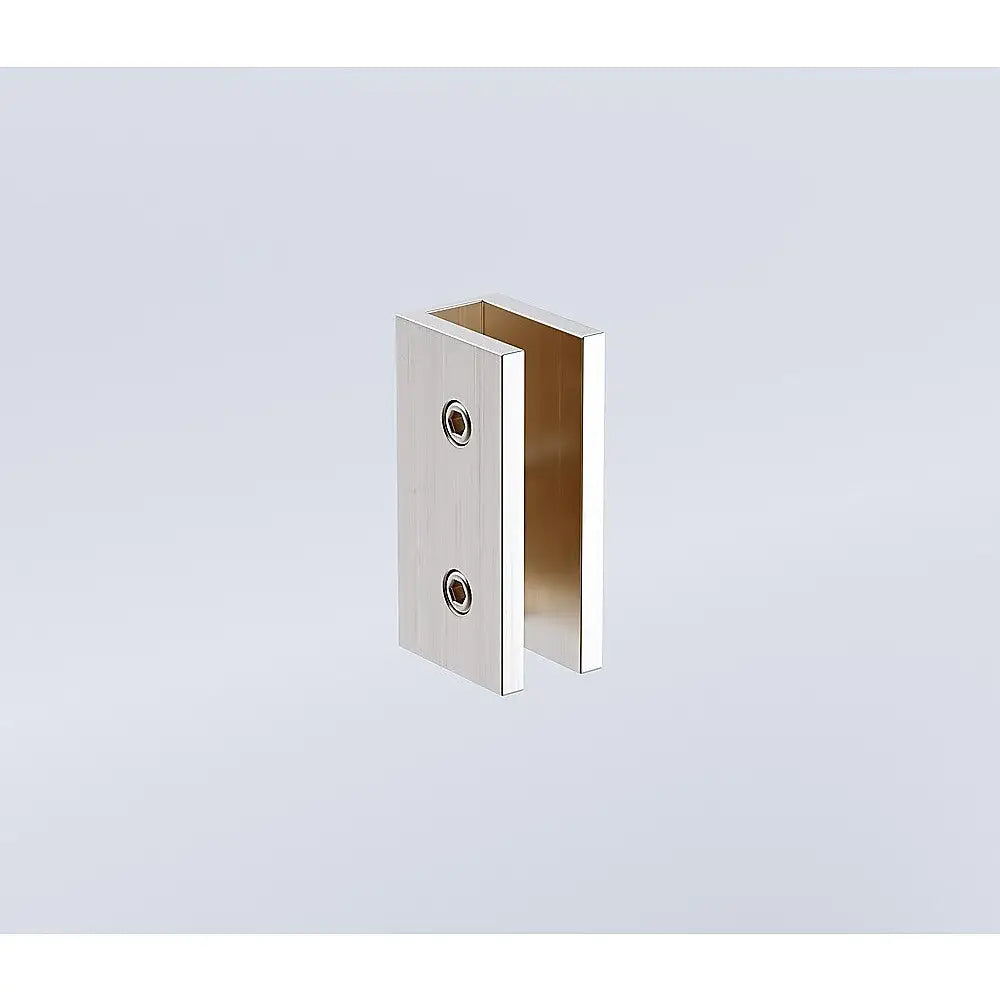 70cm Reeded Single Shower Glass Screen with Nickel U-brackets & Round Pole - Furniture > Bathroom > Shower Heads &