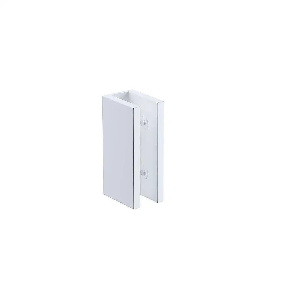 70cm Reeded Single Shower Glass Screen with White U-brackets & Square Pole - Furniture > Bathroom > Shower Heads &