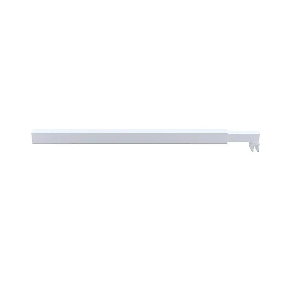 70cm Reeded Single Shower Glass Screen with White Wall Channel & Square Pole - Furniture > Bathroom > Shower Heads &